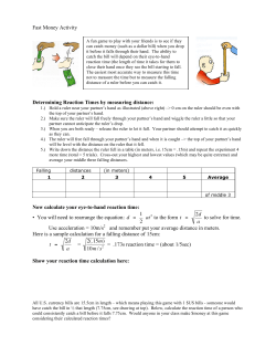 Fast Money Activity Determining Reaction Times by measuring