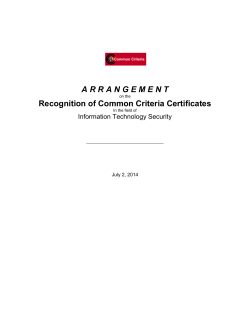 Arrangement of the Recognition of Common Criteria