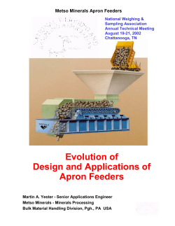 Evolution of Design and Applications of Apron Feeders
