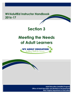 Section 3 Meeting the Needs of Adult Learners