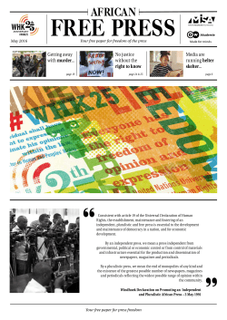 African Free Press - Windhoek Declaration 25th Anniversary