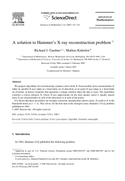 A solution to Hammer`s X-ray reconstruction problem