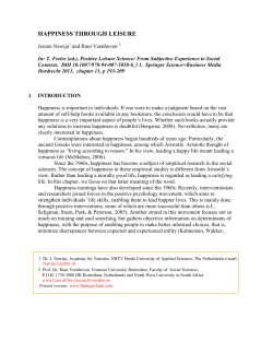 happiness through leisure - Erasmus Universiteit Rotterdam