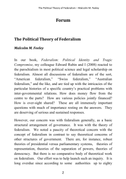 The Political Theory of Federalism