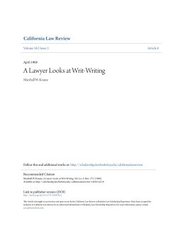A Lawyer Looks at Writ-Writing - Berkeley Law Scholarship Repository