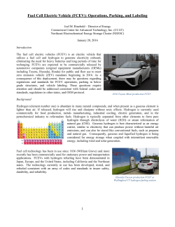 Fuel Cell Electric Vehicle (FCEV): Operations, Parking, and Labeling