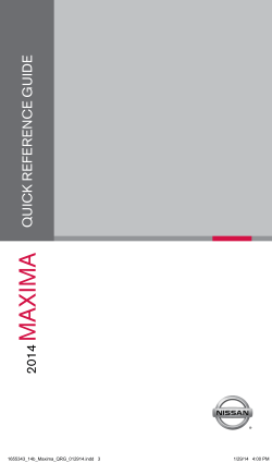 2014 Nissan Maxima | Quick Reference Guide | Nissan USA