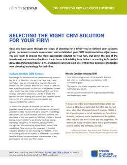 Selecting the Right cRM Solution foR YouR fiRM
