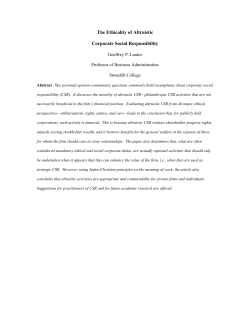 The ethicality of altruistic corporate social responsibility