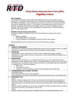 Fixed-Route Discount Fare Card (DFC) Eligibility Criteria