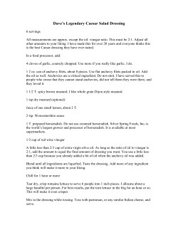 Dave`s Legendary Caesar Salad Dressing