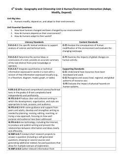 6 Grade: Geography and Citizenship Unit 6 Human/Environment