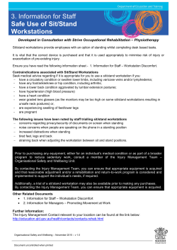 Information for Staff - Safe use of sit/stand workstations