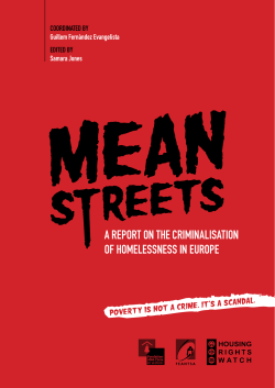 a report on the criminalisation of homelessness in europe