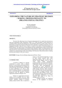 EXPLORING THE NATURE OF STRATEGIC DECISION