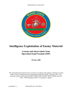Intelligence Exploitation of Enemy Material