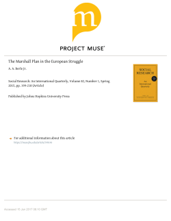 The Marshall Plan in the European Struggle
