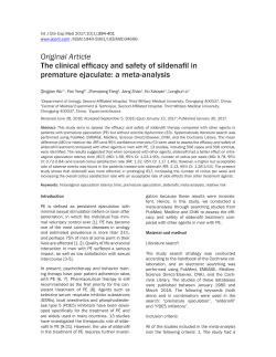 The clinical efficacy and safety of sildenafil in premature ejaculate: a