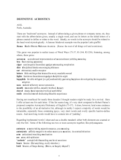 Definitive Acrostics - Digital Commons @ Butler University