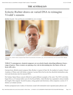 Eclectic Richter draws on varied DNA to reimagine Vivaldi`s seasons