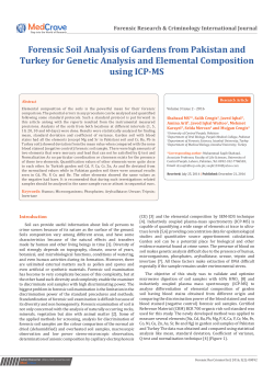 Forensic Soil Analysis of Gardens from Pakistan and Turkey for