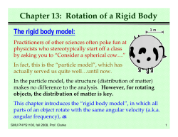 Chapter 13: Rotation of a Rigid Body