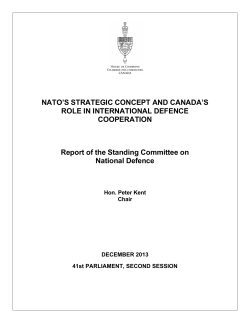 NATO`s Strategic Concept and Canada`s role in international