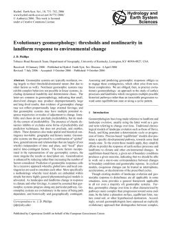 Evolutionary geomorphology: thresholds and nonlinearity in