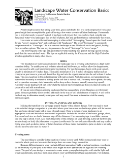Landscape Water Conservation Basics