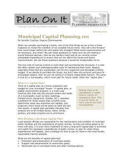 Municipal Capital Planning 101