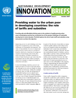 Providing water to the urban poor in developing countries: the role of