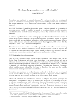 How far can they go: committee powers outside