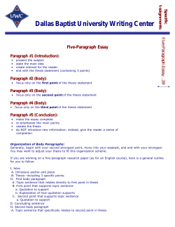 Five-Paragraph Essay - Dallas Baptist University