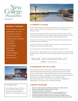 Spring Newsletter 2017 - New College Foundation