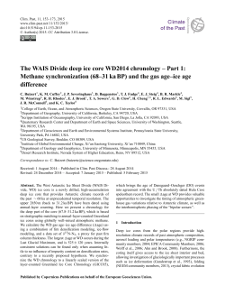 The WAIS Divide deep ice core WD2014 chronology &ndash; Part 1