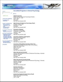 Accredited Programs in Clinical Psychology A