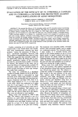 EVALUATION OF THE EFFICACY OF 37O CITRONELLA CANDLES