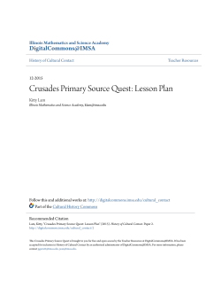 Crusades Primary Source Quest: Lesson Plan