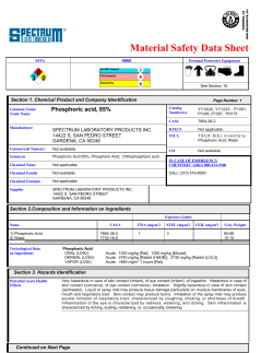 Material Safety Data Sheet