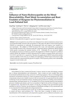 Influence of Nano-Hydroxyapatite on the Metal Bioavailability, Plant