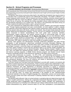 Section III &ndash; School Programs and Processes