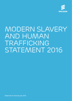 Modern slavery and human trafficking statement 2016