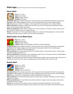 Manic Math Math Evolve: A Fun Math Game Rocket Math