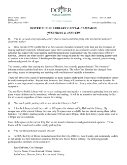 DOVER PUBLIC LIBRARY CAPITAL CAMPAIGN QUESTIONS