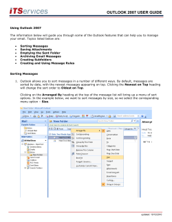 OUTLOOK 2007 USER GUIDE