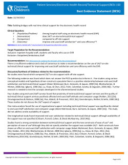 Real time clinical support for the electronic health record