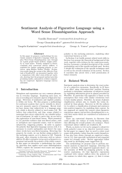 Sentiment Analysis of Figurative Language using a Word Sense