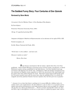 Cervantes`s Novel of Modern Times by Peter Quint and Imagenes