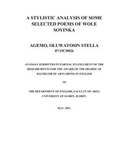 a stylistic analysis of some selected poems of