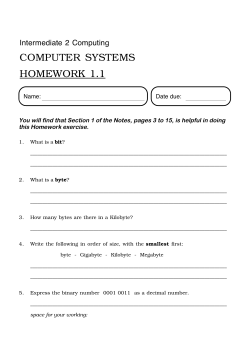 COMPUTER SYSTEMS HOMEWORK 1.1